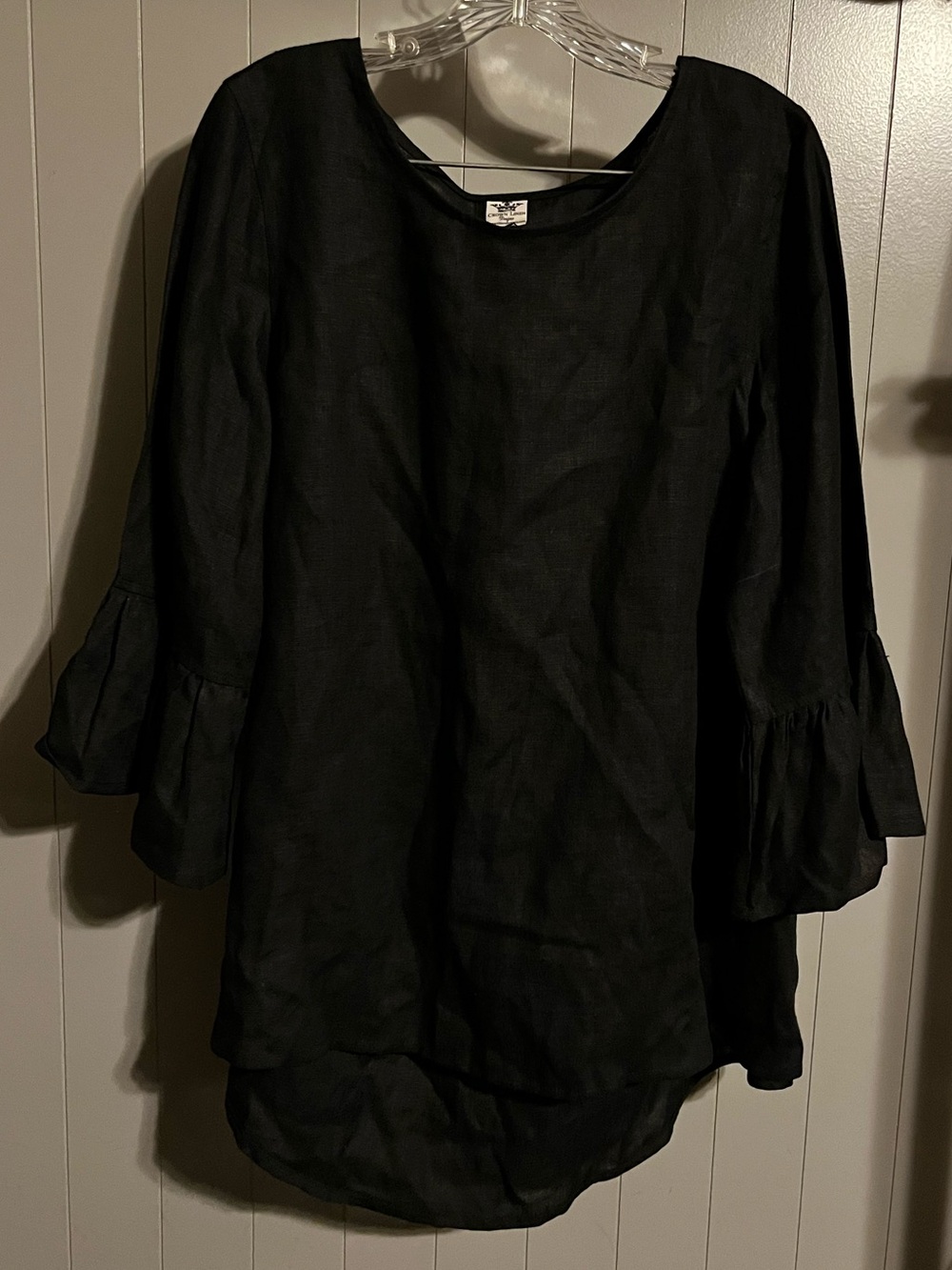 Crown Linen Designs 100% European linen ruffle sleeve tunic